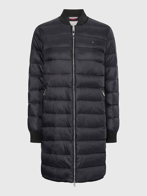 Black Tommy Hilfiger TH Protect Filled Long Bomber Coat Women's Jackets | TH542ZIT