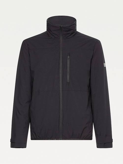 Black Tommy Hilfiger TH Tech Essential Hooded Men's Jackets | TH564RHQ