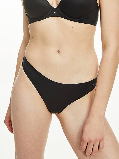 Black Tommy Hilfiger TH Ultra Soft Thong Women\'s Underwear | TH295ENG