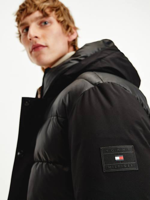 Black Tommy Hilfiger TH Warm Tech Filled Puffer Men's Jackets | TH586RUB