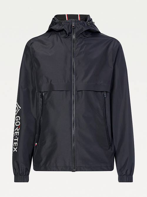 Black Tommy Hilfiger Tech Essential GORE-TEX Hooded Men's Jackets | TH853XTK