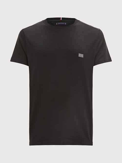 Black Tommy Hilfiger Tech Essential Organic Jersey Men's T Shirts | TH649FJE