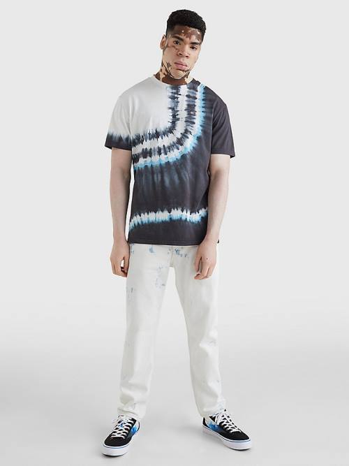 Black Tommy Hilfiger Tie Dye Organic Cotton Men's T Shirts | TH069DUV