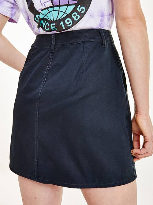 Black Tommy Hilfiger Tommy Badge Multi-Pocket Mini Women's Skirts | TH745QFV