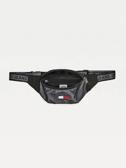 Black Tommy Hilfiger Tommy Badge Recycled Nylon Bumbag Men's Bags | TH320FCL