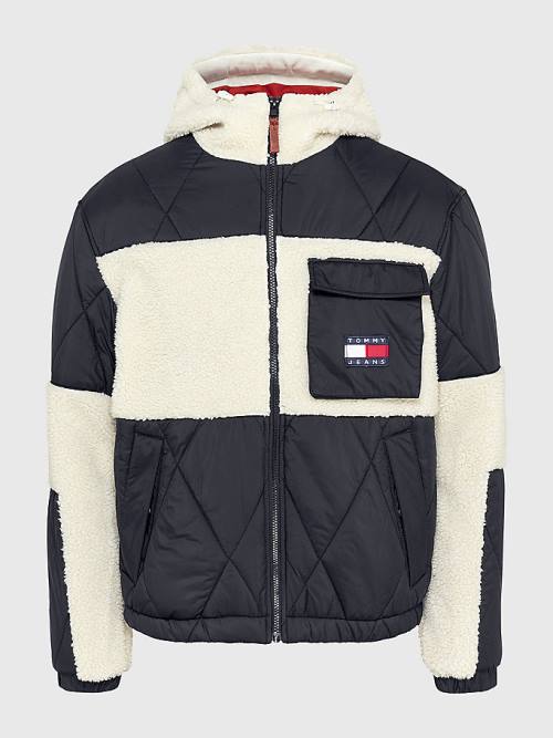 Black Tommy Hilfiger Tommy Badge Sherpa Men's Jackets | TH109KOU