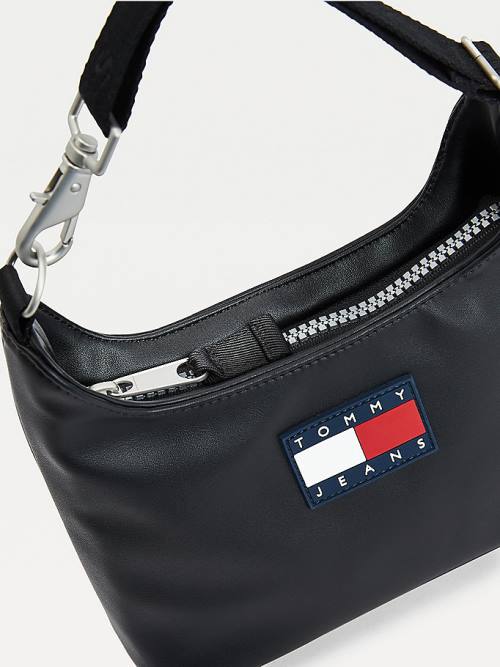 Black Tommy Hilfiger Tommy Badge Shoulder Women's Bags | TH175IXD