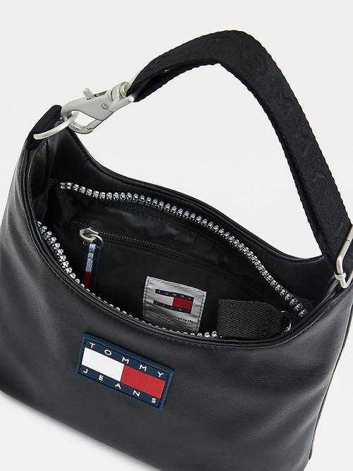 Black Tommy Hilfiger Tommy Badge Shoulder Women's Bags | TH175IXD