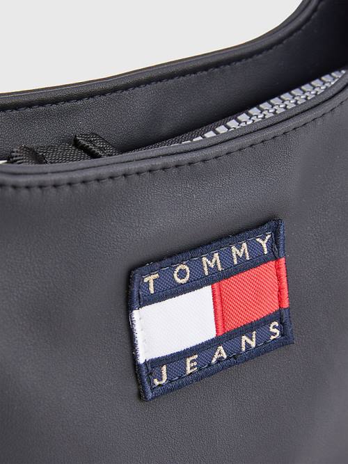 Black Tommy Hilfiger Tommy Badge Shoulder Women's Bags | TH463BUV