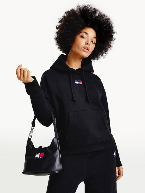 Black Tommy Hilfiger Tommy Badge Women\'s Hoodie | TH409LTB