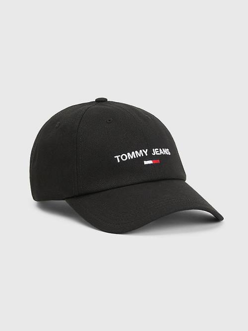 Black Tommy Hilfiger Tommy Jeans Flag Cap Men\'s Hats | TH739EVZ