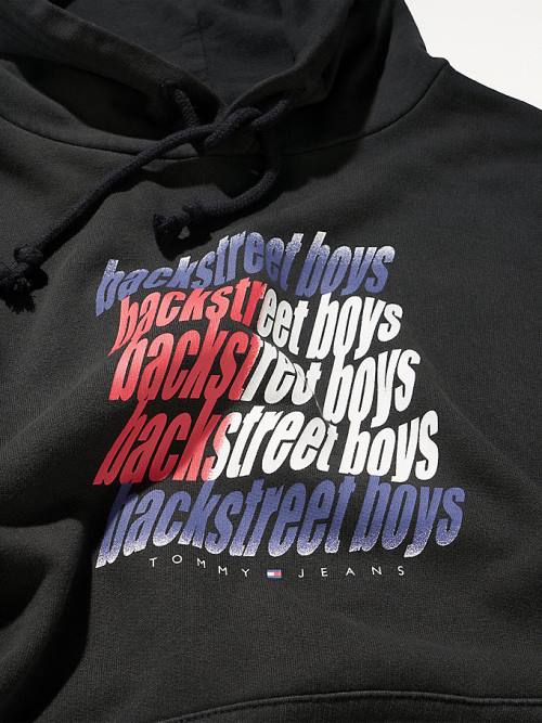 Black Tommy Hilfiger Tommy Revisited Backstreet Boys Men's Hoodie | TH406QAY