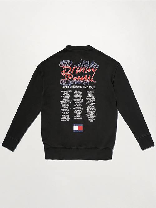 Black Tommy Hilfiger Tommy Revisited Britney Oversized Women's Sweatshirts | TH809SOM