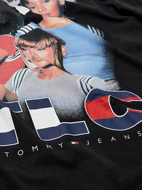 Black Tommy Hilfiger Tommy Revisited TLC Oversized Women's T Shirts | TH624NZO