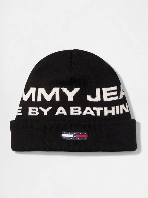 Black Tommy Hilfiger Tommy X AAPE Beanie Men\'s Hats | TH057UPC