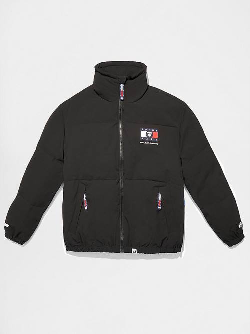 Black Tommy Hilfiger Tommy X AAPE Exclusive Puffer Men\'s Jackets | TH354QCH