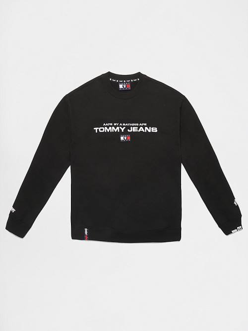 Black Tommy Hilfiger Tommy X AAPE Fleece Men\'s Sweatshirts | TH642XOK