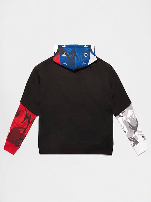 Black Tommy Hilfiger Tommy X AAPE Full Face Men's Hoodie | TH586VKI