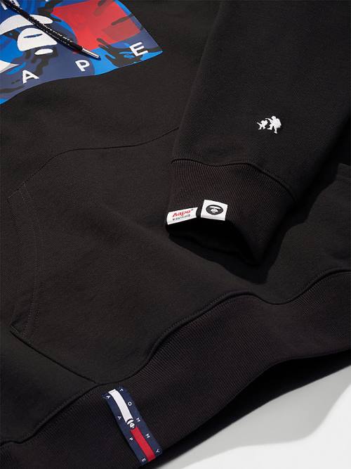 Black Tommy Hilfiger Tommy X AAPE Men's Hoodie | TH067DQZ