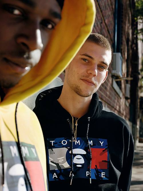 Black Tommy Hilfiger Tommy X AAPE Men's Hoodie | TH067DQZ