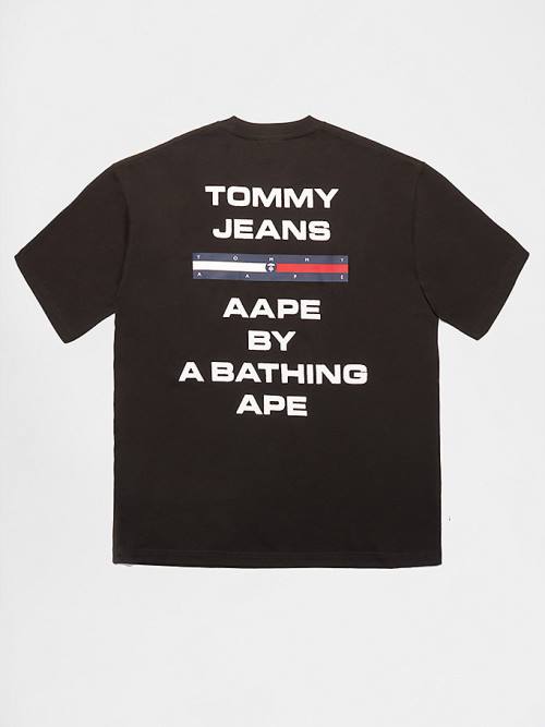 Black Tommy Hilfiger Tommy X AAPE Men's T Shirts | TH480XDB