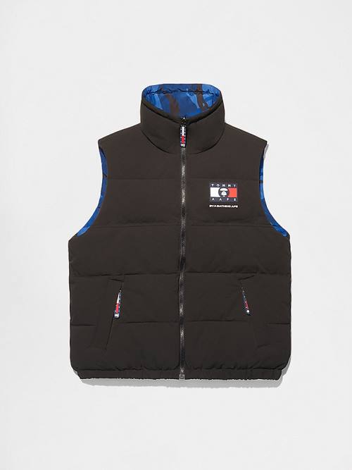 Black Tommy Hilfiger Tommy X AAPE Reversible Vest Men's Coats | TH530TJK