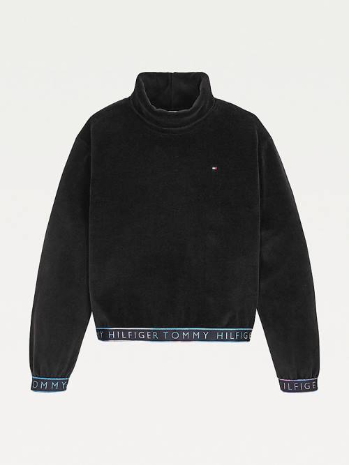 Black Tommy Hilfiger Turtle Neck Girls\' Sweatshirts | TH206KCY