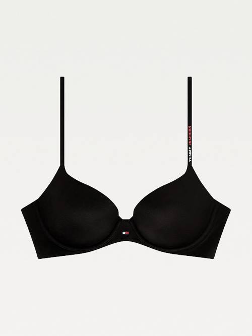 Black Tommy Hilfiger Ultra Soft Demi-Cup Bra Women's Underwear | TH583HWQ