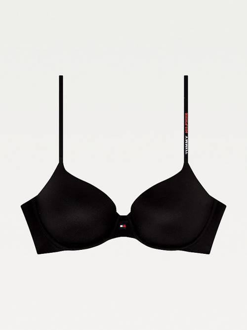 Black Tommy Hilfiger Ultra Soft Push-Up Bra Women's Underwear | TH083LOR