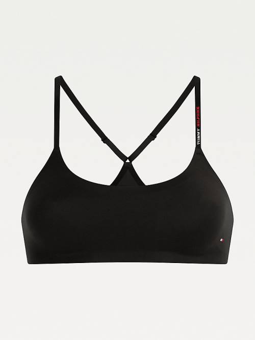 Black Tommy Hilfiger Ultra Soft Racerback Bralette Women's Underwear | TH829DPY