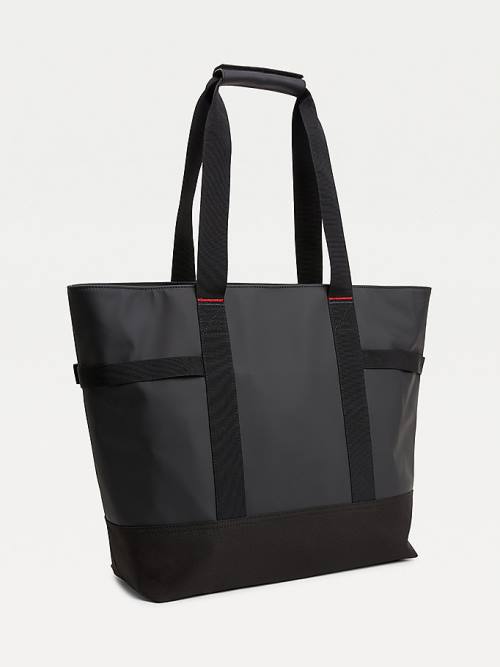 Black Tommy Hilfiger Urban Tommy Badge Tote Men's Bags | TH178XRH