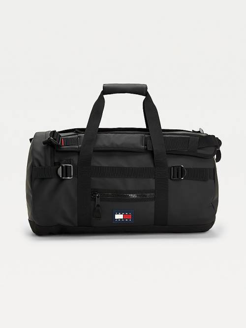 Black Tommy Hilfiger Urban Tommy Badge Two-Way Duffle Men\'s Bags | TH687QLJ