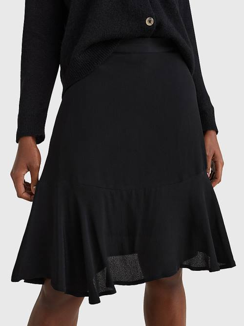 Black Tommy Hilfiger Viscose Crepe Relaxed Fit Women\'s Skirts | TH176EYP