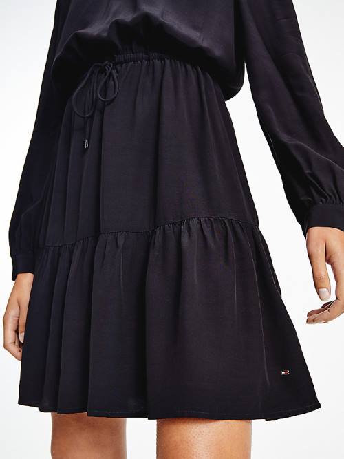 Black Tommy Hilfiger Viscose Fit and Flare Women\'s Dress | TH825GAI