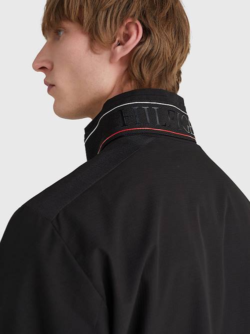 Black Tommy Hilfiger Water Repellent Stand-Up Collar Men's Jackets | TH592CVT