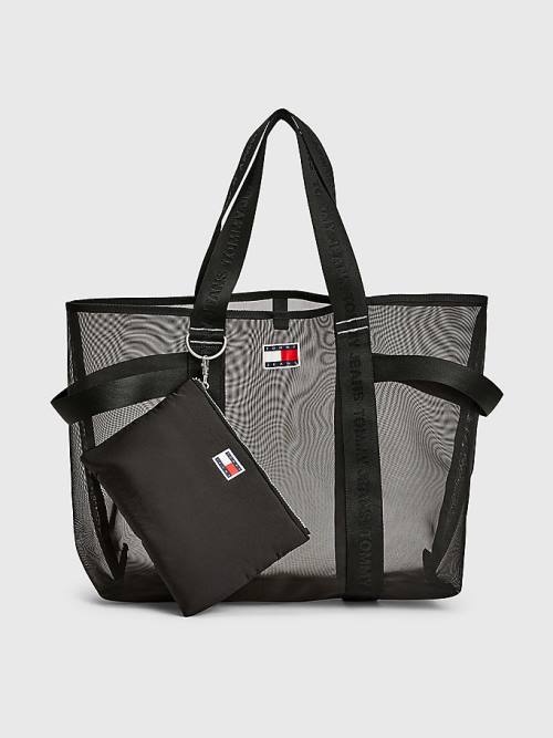 Black Tommy Hilfiger Weekender Webbing Tote Women\'s Bags | TH089MZB