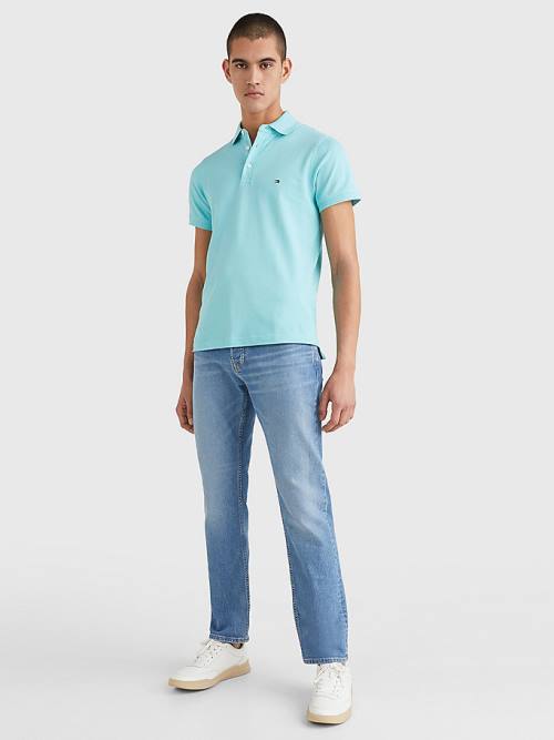 Blue Tommy Hilfiger 1985 Essential Slim Fit Men's Polo Shirts | TH081YAF