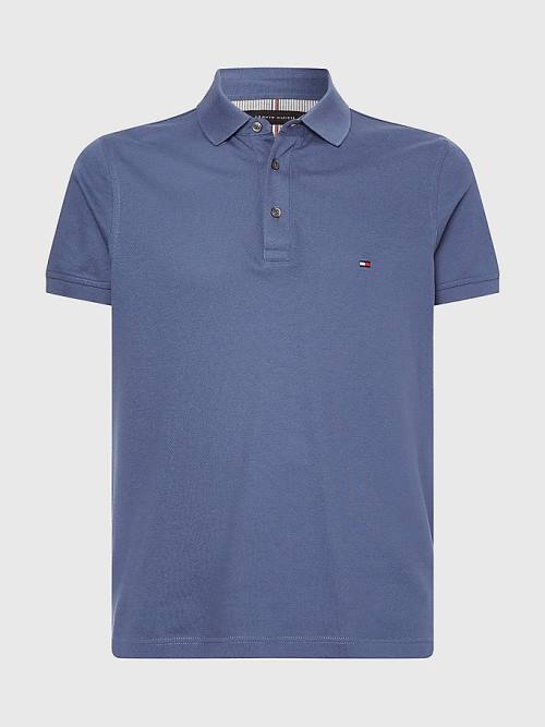 Blue Tommy Hilfiger 1985 Essential Slim Fit Men's Polo Shirts | TH108OQE