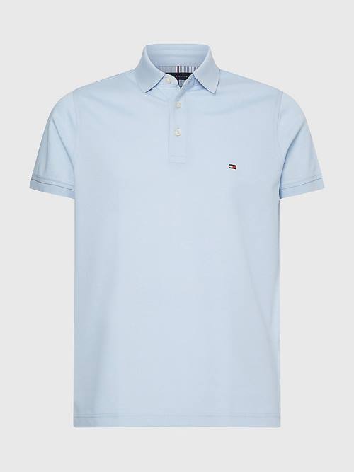 Blue Tommy Hilfiger 1985 Essential Slim Fit Men's Polo Shirts | TH241OLJ