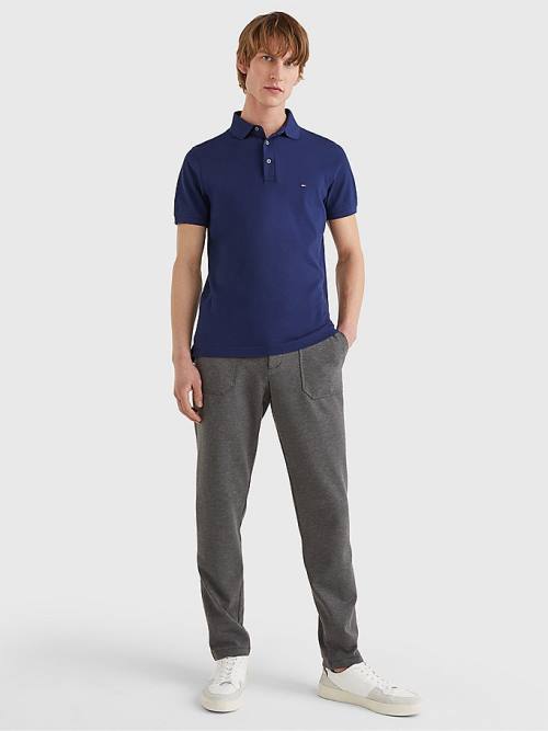 Blue Tommy Hilfiger 1985 Essential Slim Fit Men's Polo Shirts | TH509OPB