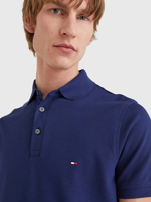 Blue Tommy Hilfiger 1985 Essential Slim Fit Men's Polo Shirts | TH509OPB