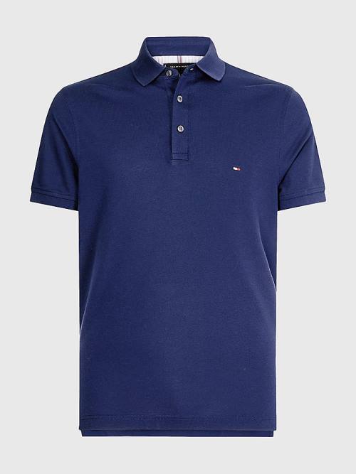 Blue Tommy Hilfiger 1985 Essential Slim Fit Men's Polo Shirts | TH509OPB