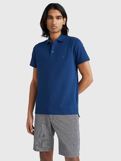 Blue Tommy Hilfiger 1985 Essential Slim Fit Men's Polo Shirts | TH783TGB