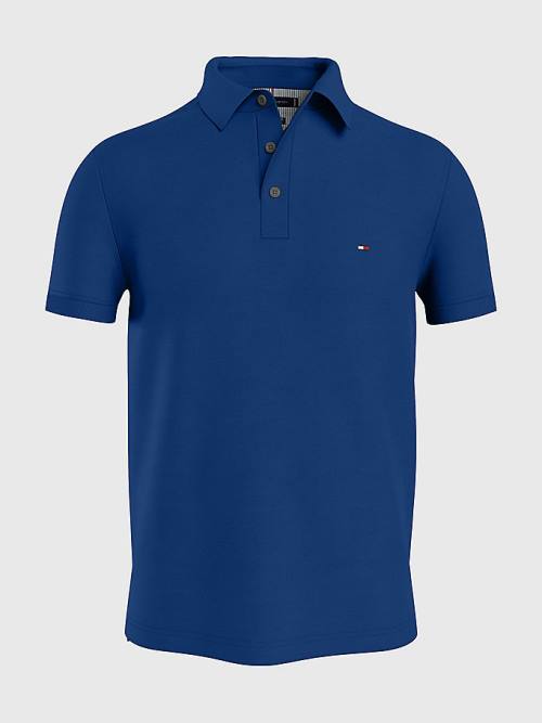 Blue Tommy Hilfiger 1985 Essential Slim Fit Men\'s Polo Shirts | TH783TGB