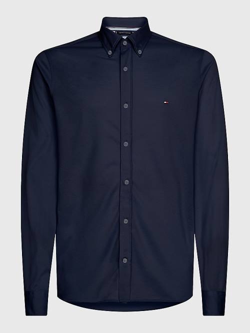 Blue Tommy Hilfiger 1985 Essential Slim Fit Men\'s Shirts | TH792MJS