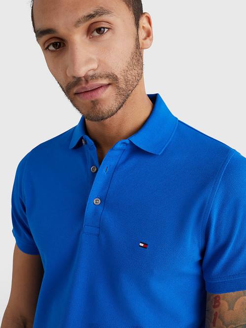 Blue Tommy Hilfiger 1985 Essential Slim Fit Men's Polo Shirts | TH935LCG