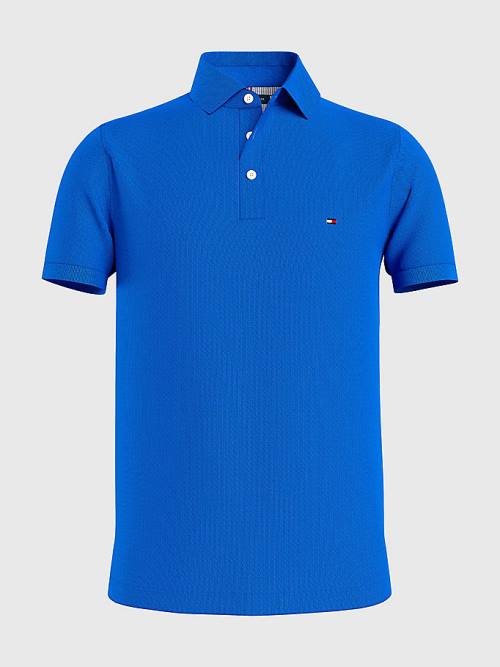 Blue Tommy Hilfiger 1985 Essential Slim Fit Men's Polo Shirts | TH935LCG