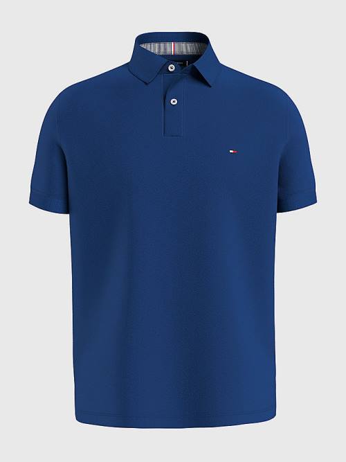 Blue Tommy Hilfiger 1985 Essential TH Flex Men's Polo Shirts | TH079RGI