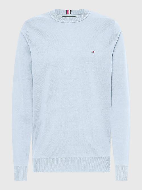 Blue Tommy Hilfiger 1985 Essential TH Flex Sweatshirt Men's Sweaters | TH132BWZ