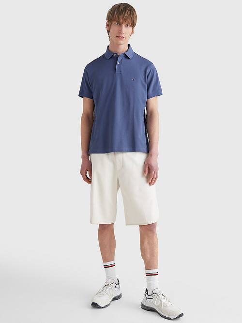 Blue Tommy Hilfiger 1985 Essential TH Flex Men's Polo Shirts | TH510OLW